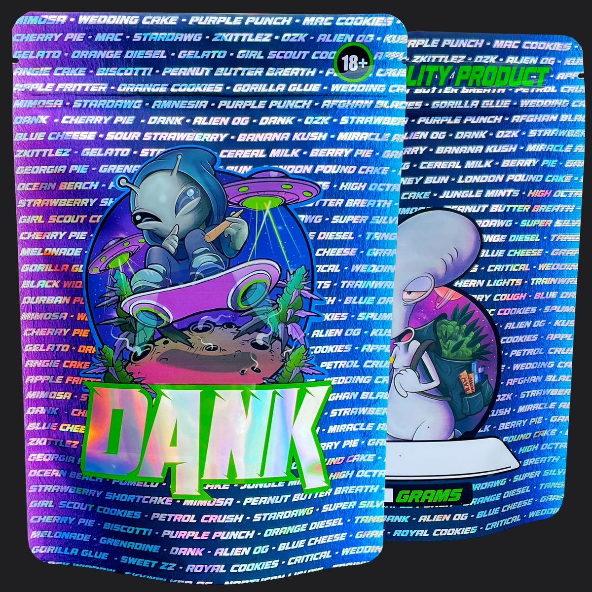DANK Mylar Bags 28G Holographic