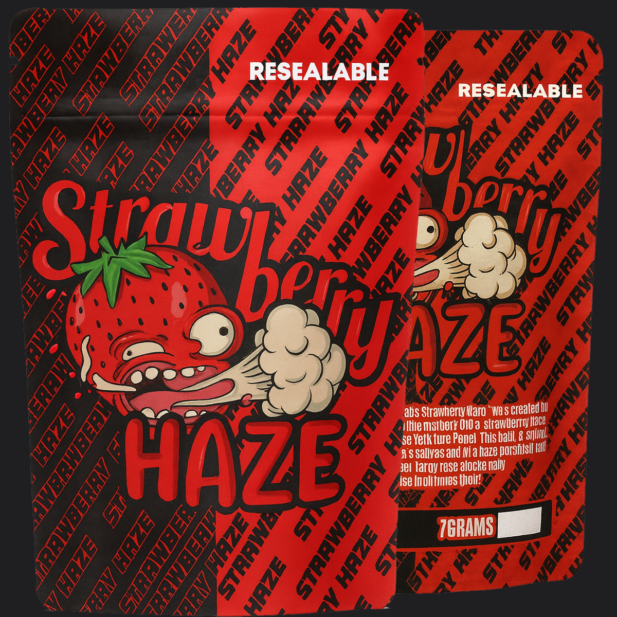 Strawberry Haze Mylar Bags